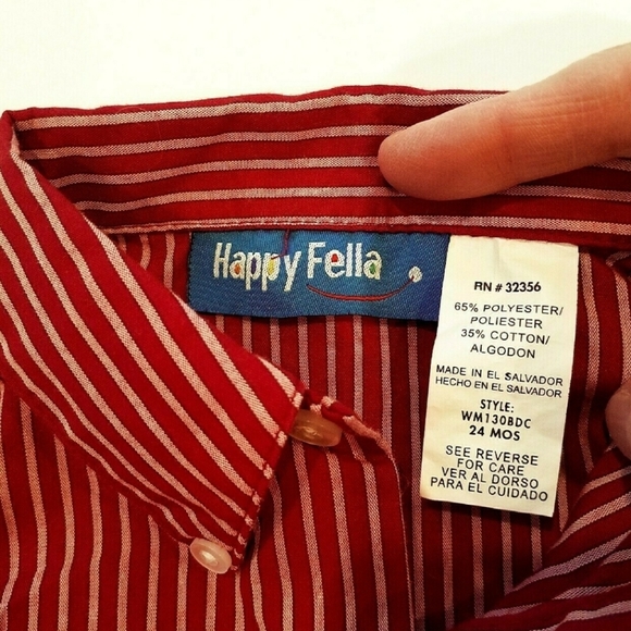 Vintage Toddler Pinstripe Buttonup Shirt 24M - Picture 3 of 6